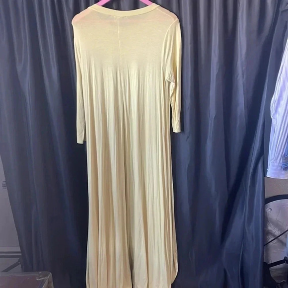 Yellow High/Low Long Sleeve Top L - Picture 2 of 3